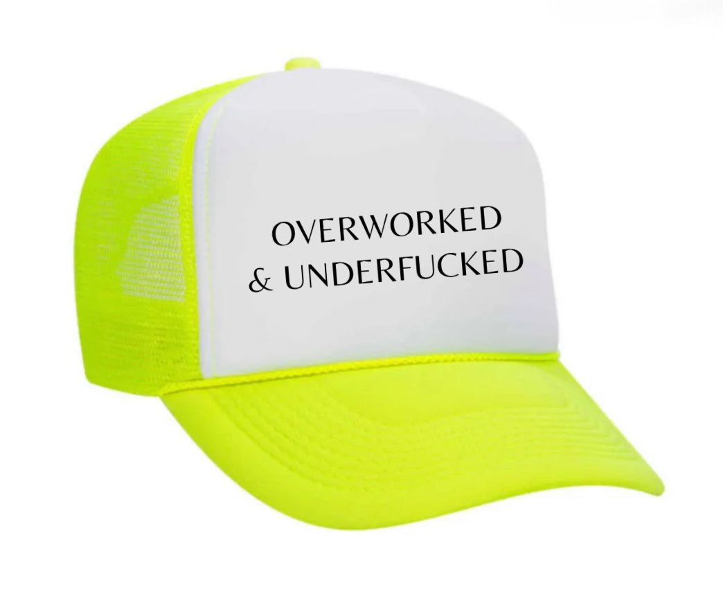 Overworked Trucker Hat Uncle Bekah’s Inappropriate Trucker Hats