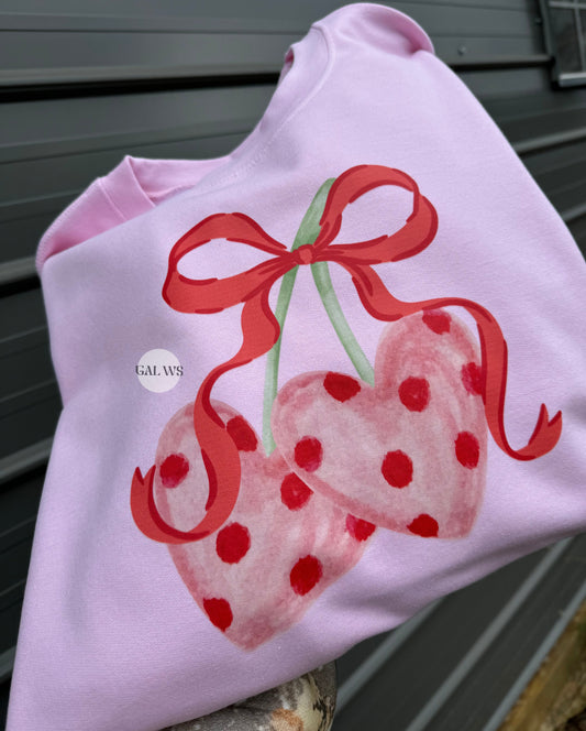 Polka Dot Heart Cherries Graphic T-Shirt Gunpowder and Lace Boutique Nac