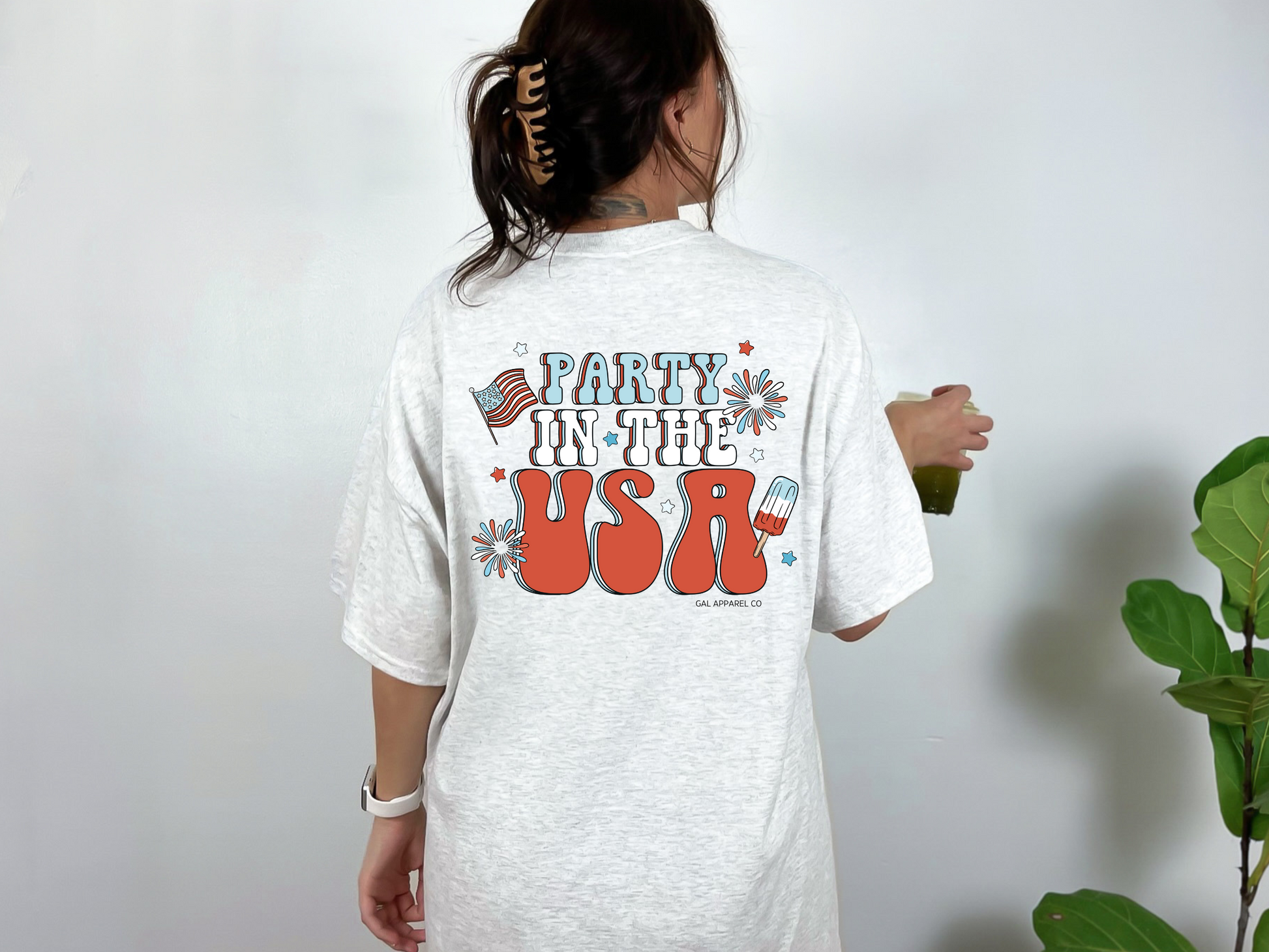Party in the USA (Back Design) Patriotic Graphic Tee T-Shirt Gunpowder and Lace Boutique Nac