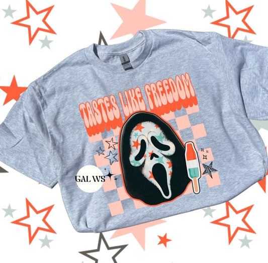 Tastes Like Freedom Ghost Patriotic T-Shirt Gunpowder and Lace Boutique Nac