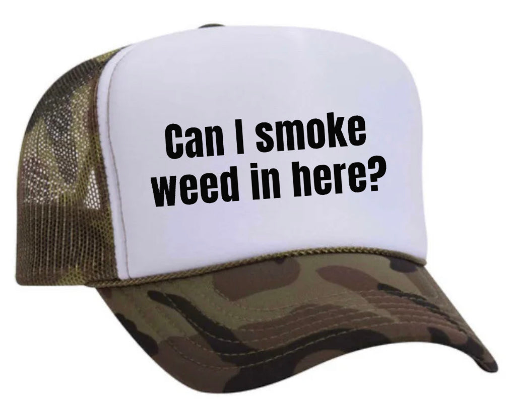 Can I Smoke Weed In Here Trucker Hat Uncle Bekah’s Inappropriate Trucker Hats