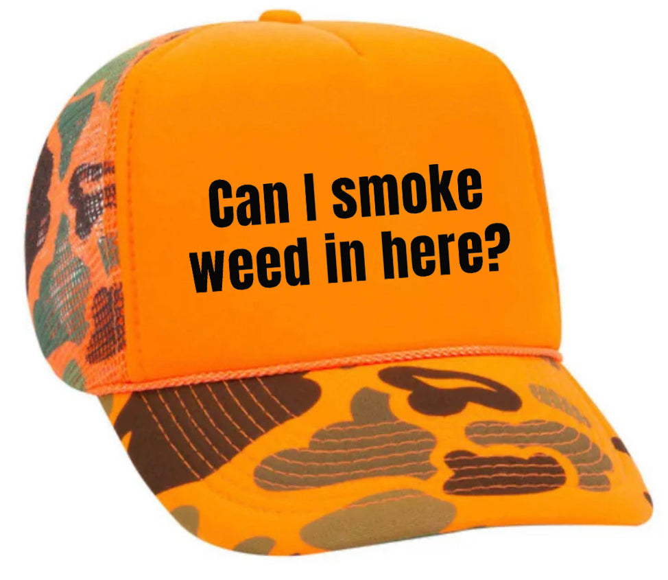 Can I Smoke Weed In Here Trucker Hat Uncle Bekah’s Inappropriate Trucker Hats