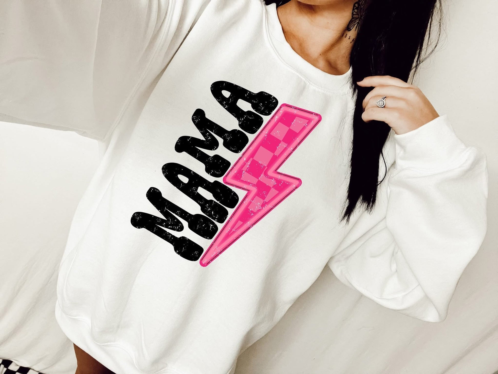 Mama Lighting Bolt T-Shirt or Sweatshirt Gunpowder and Lace Boutique Nac