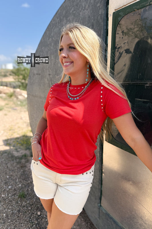 Starry Stud Western T-Shirt - Candy Apple Rowdy Crowd Clothing