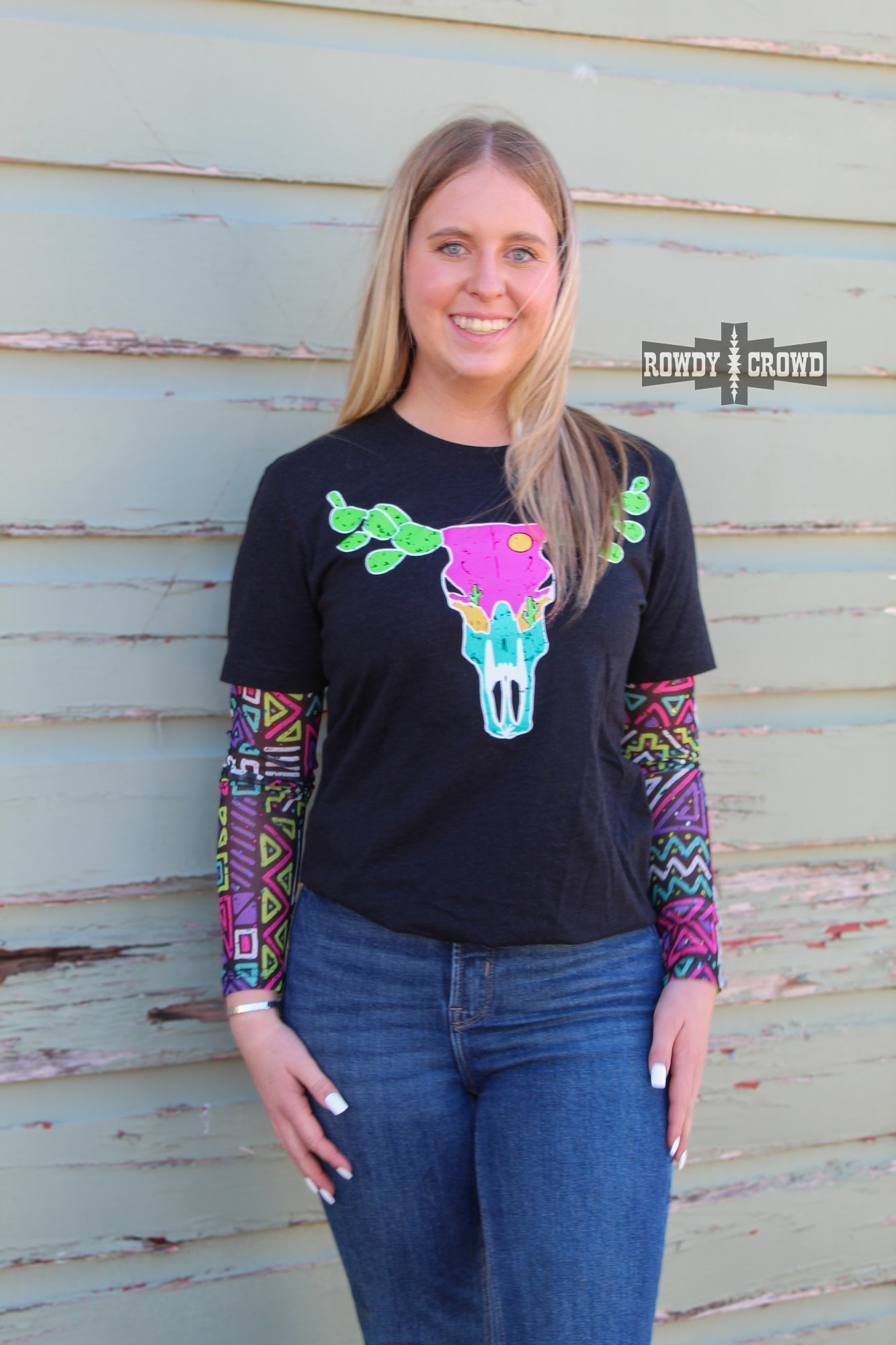 Spaced Out Western Mesh Top