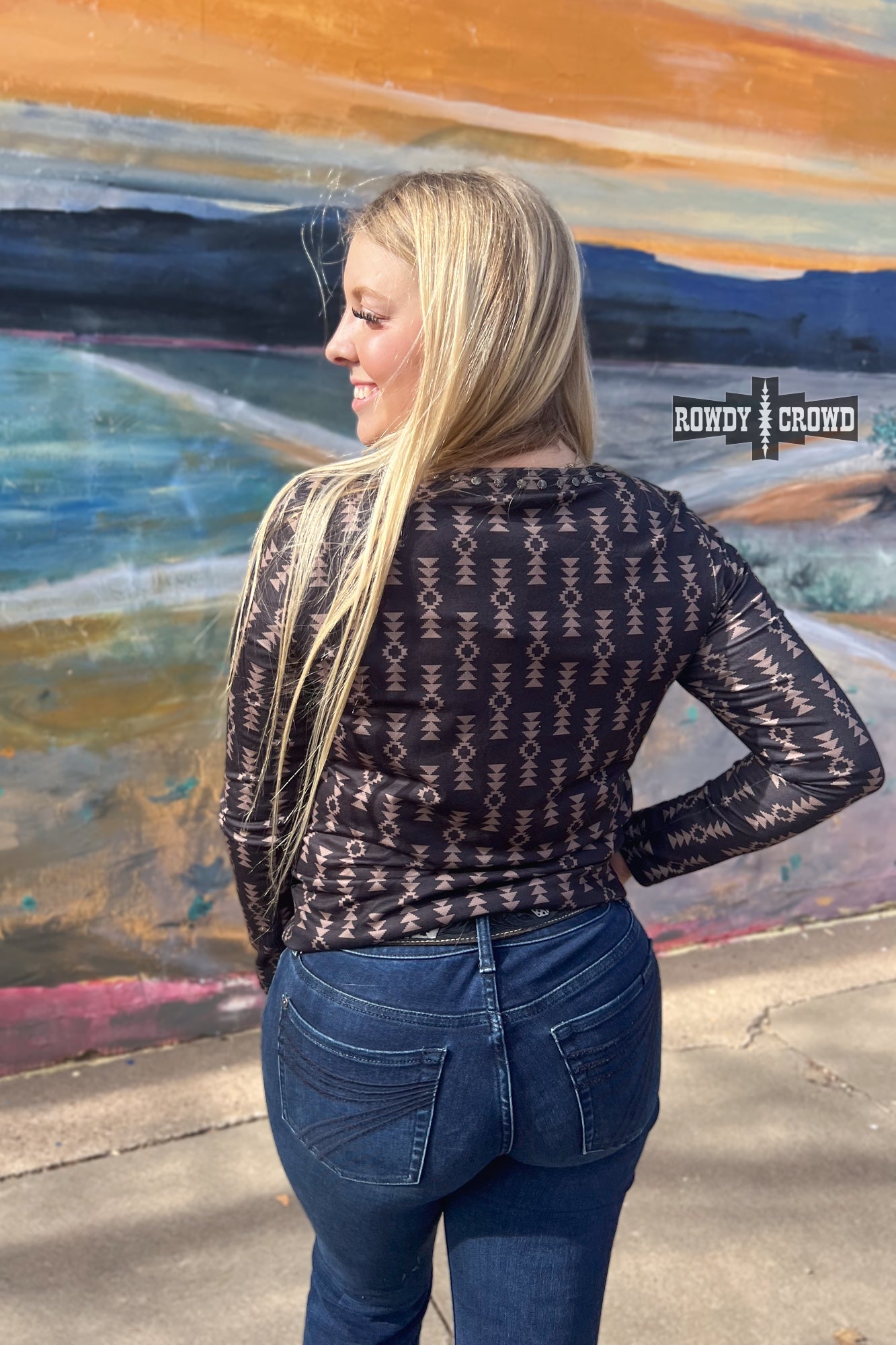 Lavish Lady Western Long Sleeve Top Rowdy Crowd Clothing