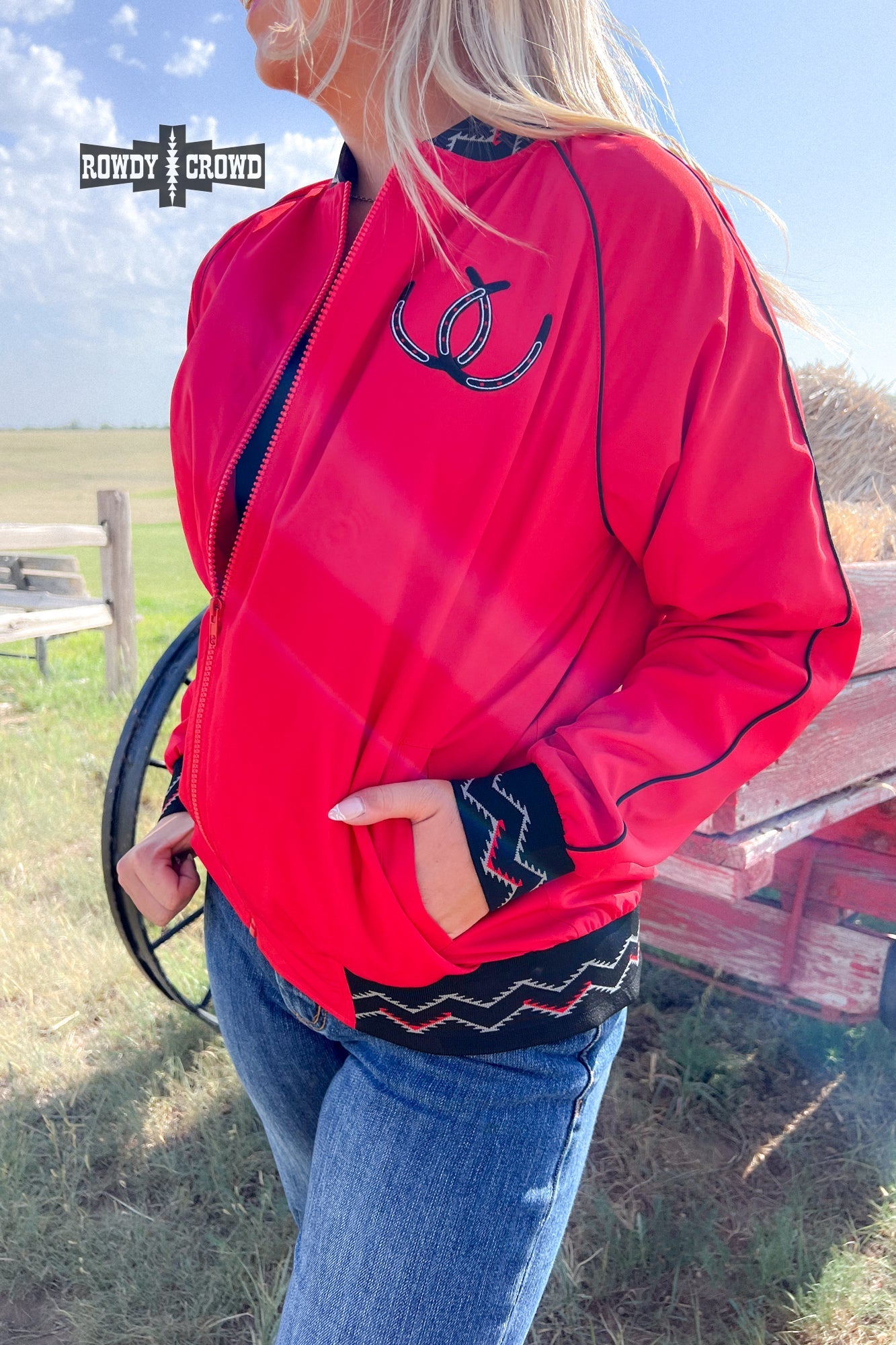 Buckaroo Western Horseshoe Bomber Jacket Rowdy Crowd Clothing
