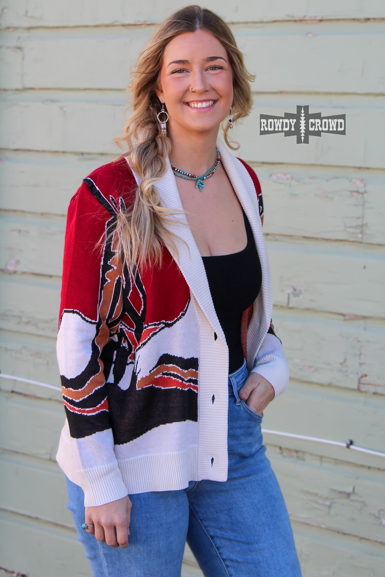 Cowpoke Western Cardigan Rowdy Crowd Clothing
