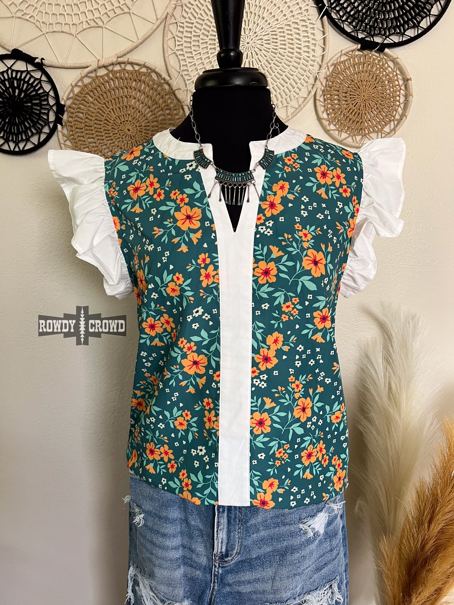 Full Bloom Western Blouse Rowdy Crowd Clothing