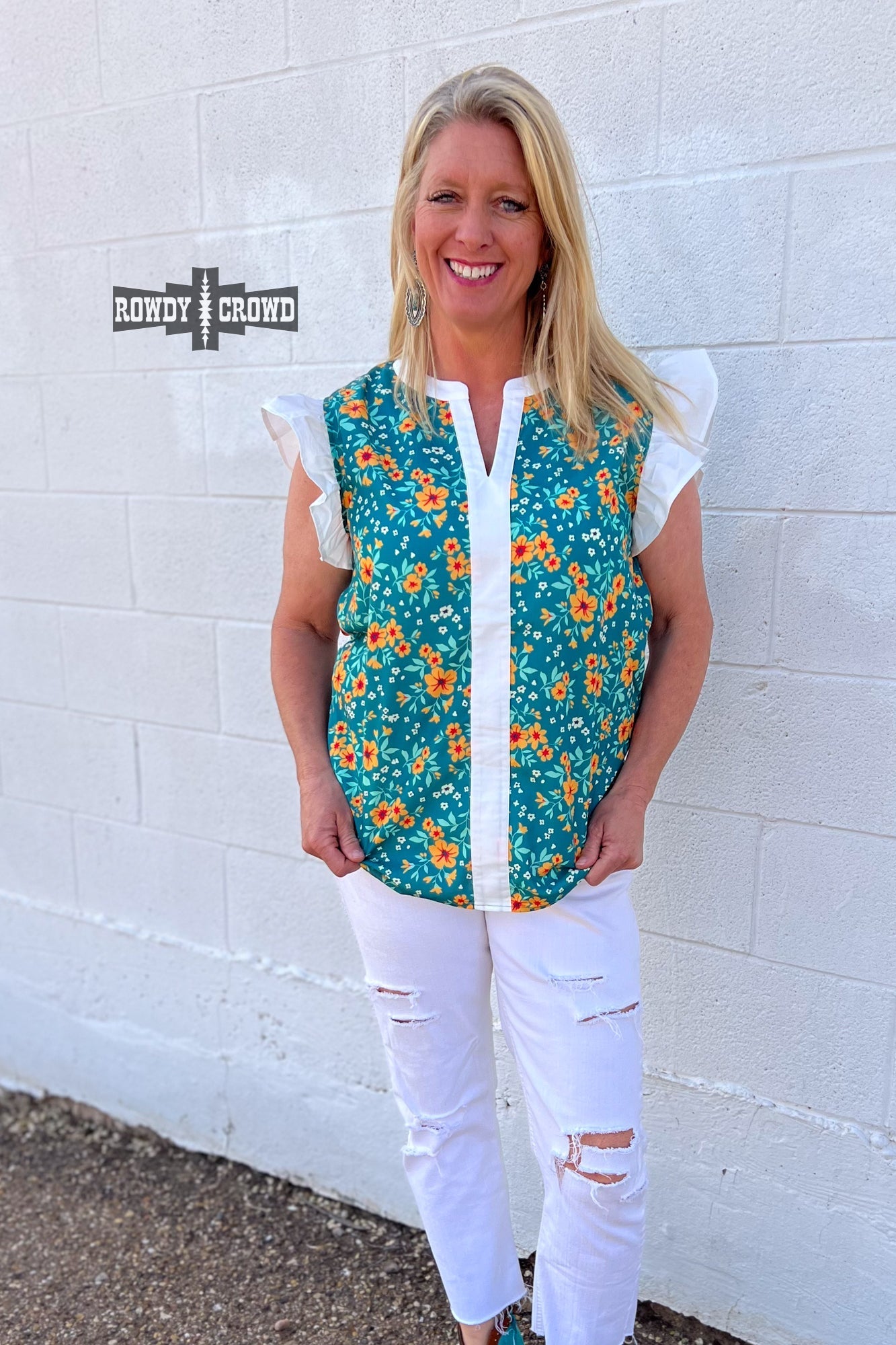 Full Bloom Western Blouse Rowdy Crowd Clothing