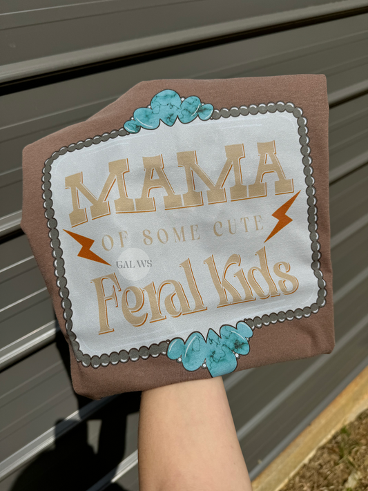 Mama of Some Cute Feral Kids Graphic T-Shirt Gunpowder and Lace Boutique Nac