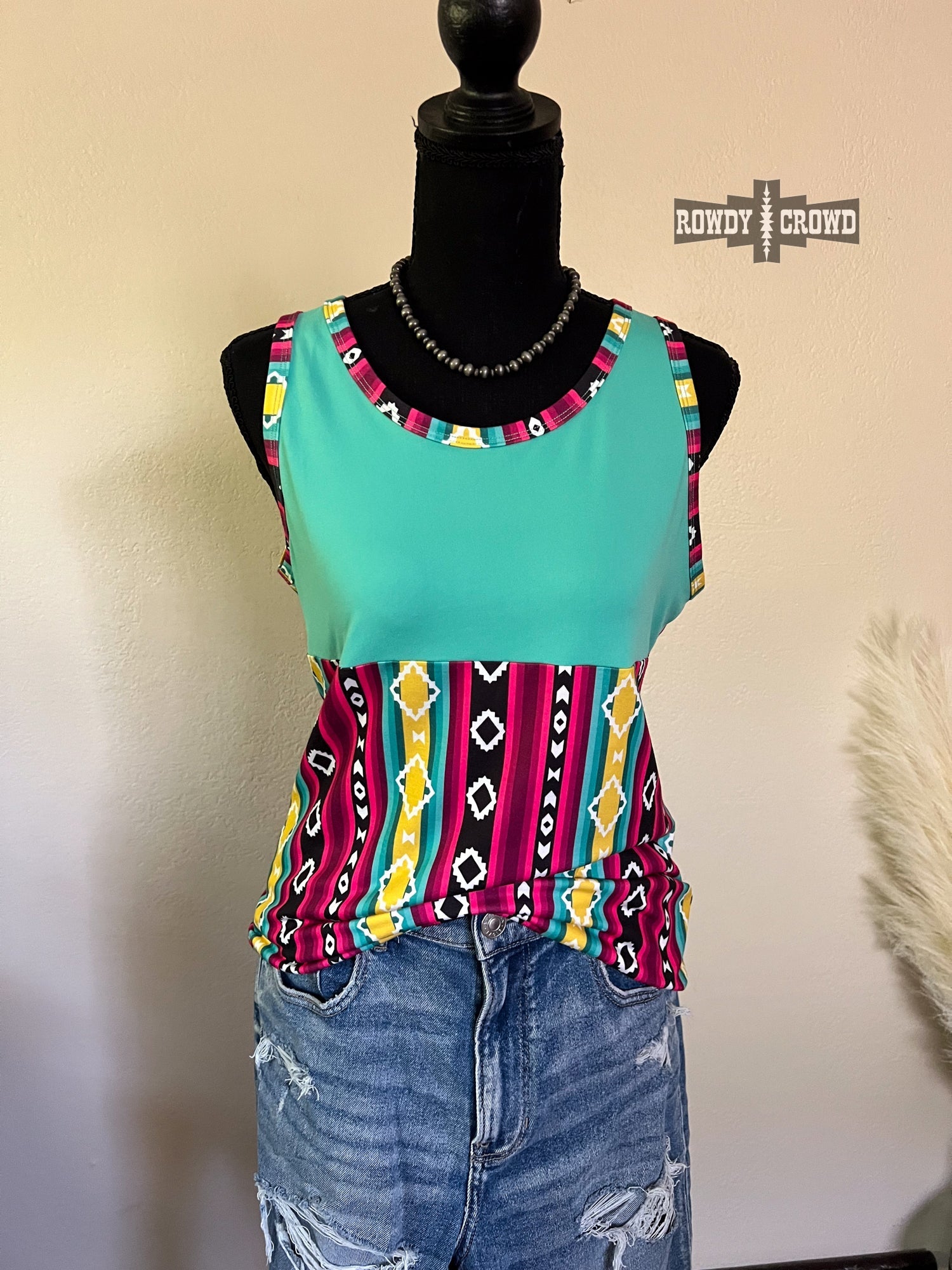 Sunny Daze Western Print Tank Top Rowdy Crowd Clothing