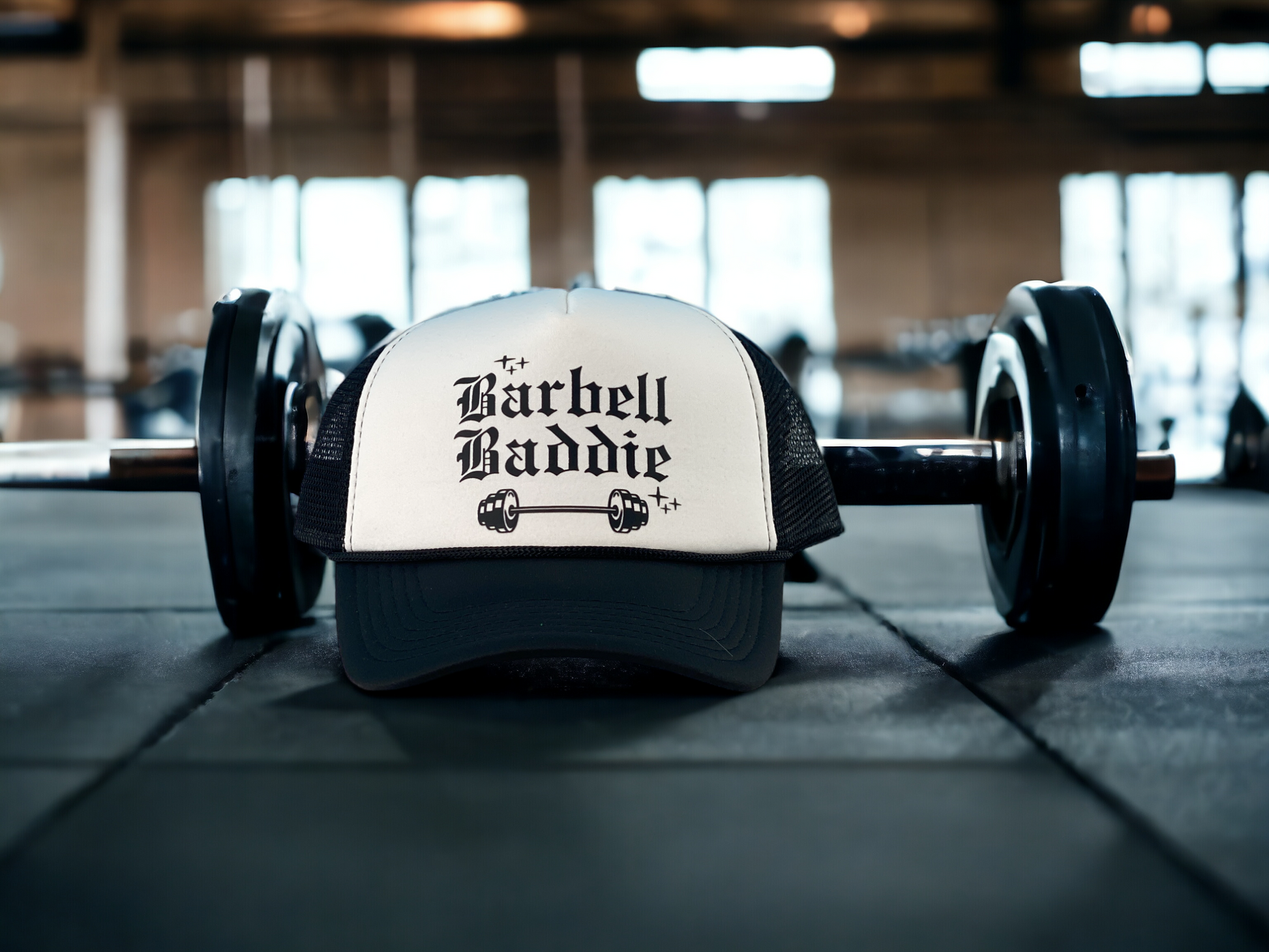 Barbell Baddie Foam Trucker Hat Tea-Shirt Shoppe