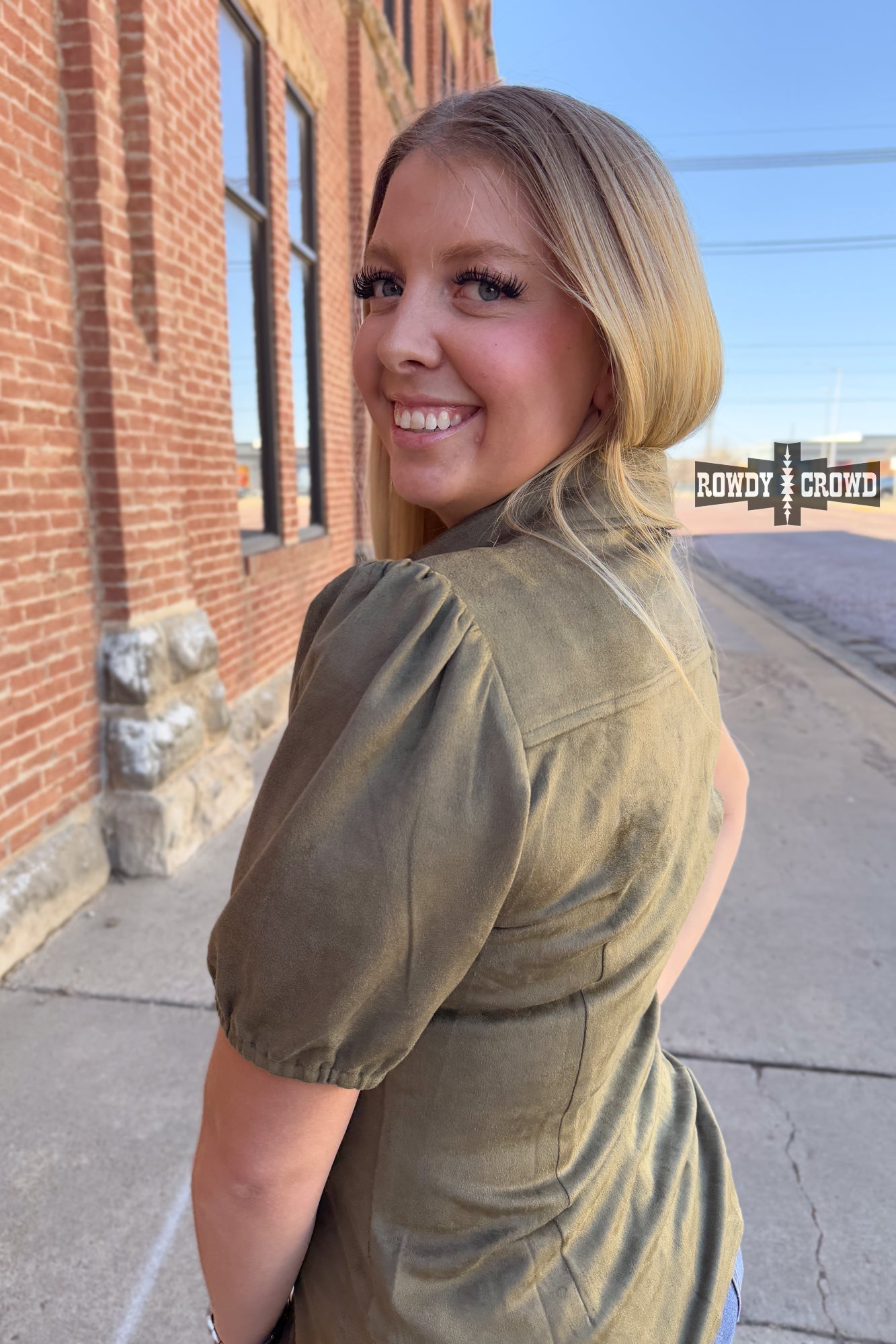 Calaboose Olive Western Top Rowdy Crowd Clothing