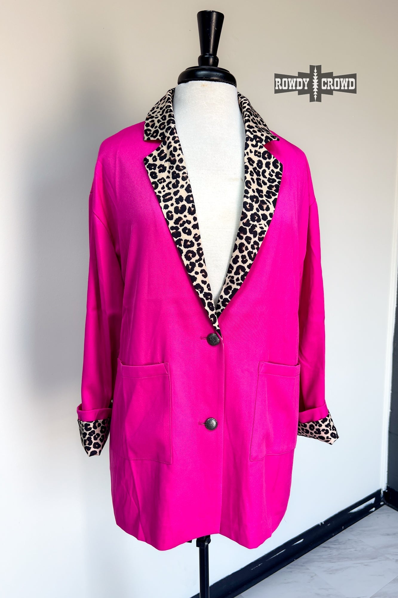 Pink Lady Western Leopard Blazer