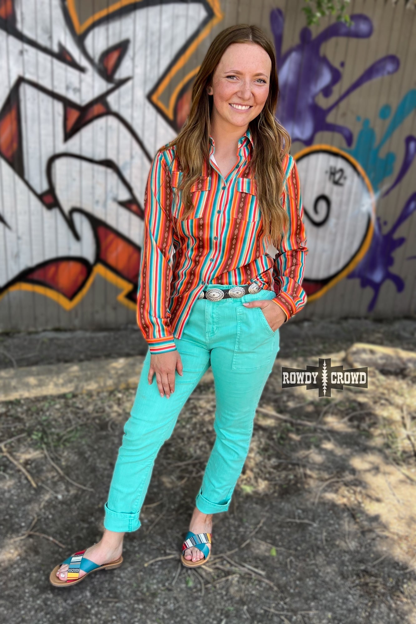 Sturgill Western Serape Button Up Top