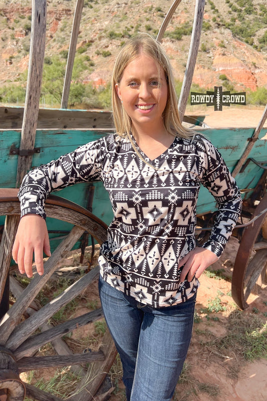 Blaze Western Long Sleeve Top Rowdy Crowd Clothing