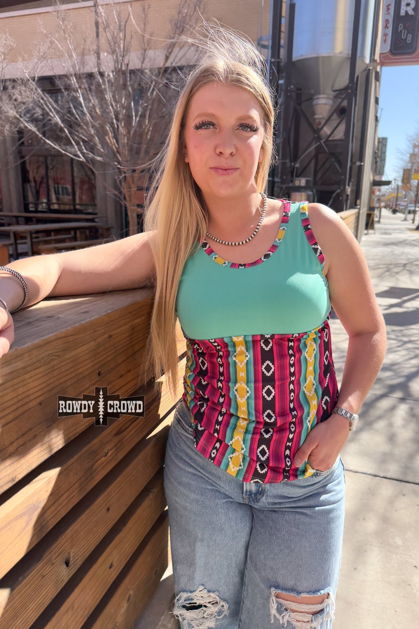 Sunny Daze Western Print Tank Top Rowdy Crowd Clothing