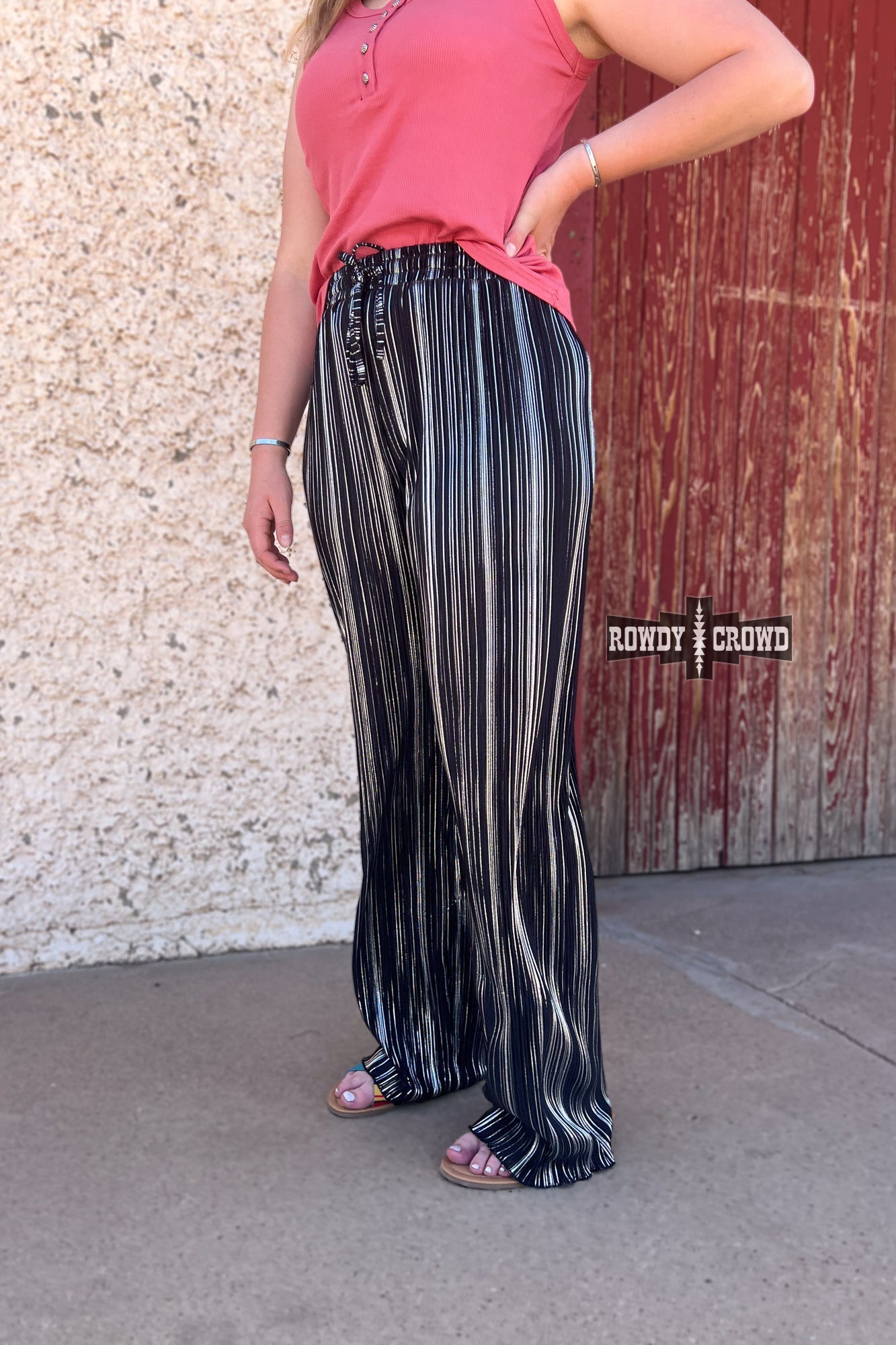 Ruffled Cup Western Pants Rowdy Crowd Clothing