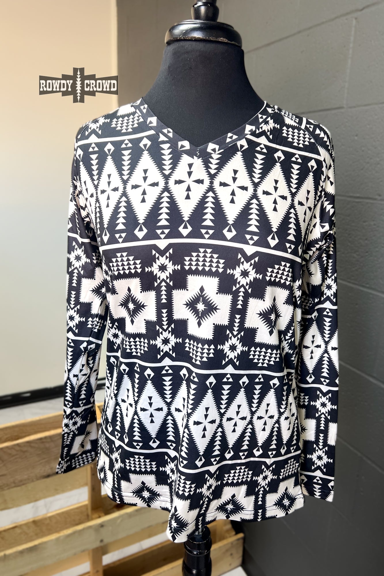 Blaze Western Long Sleeve Top Rowdy Crowd Clothing