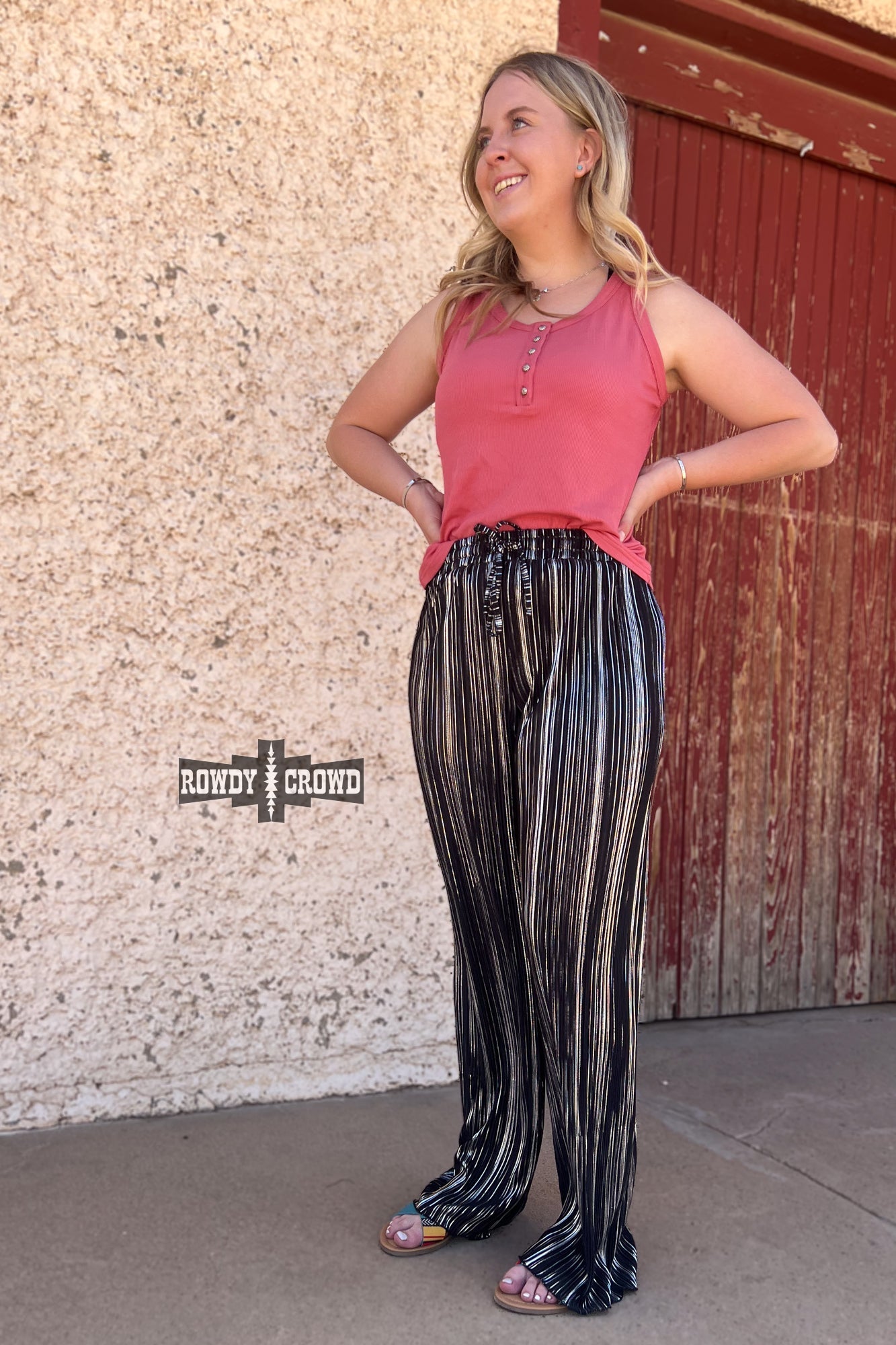 Ruffled Cup Western Pants Rowdy Crowd Clothing