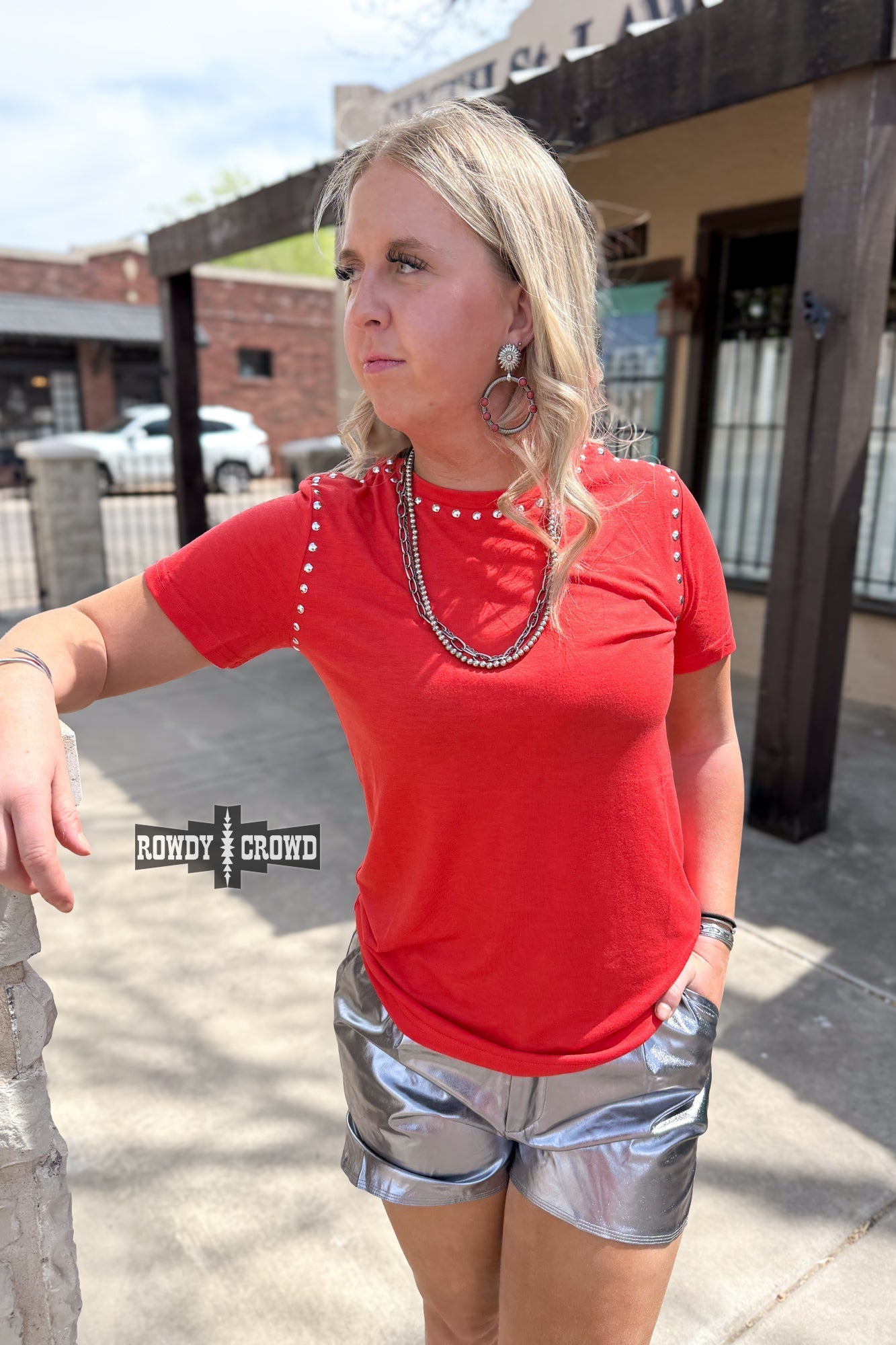 Starry Stud Western T-Shirt - Candy Apple Rowdy Crowd Clothing