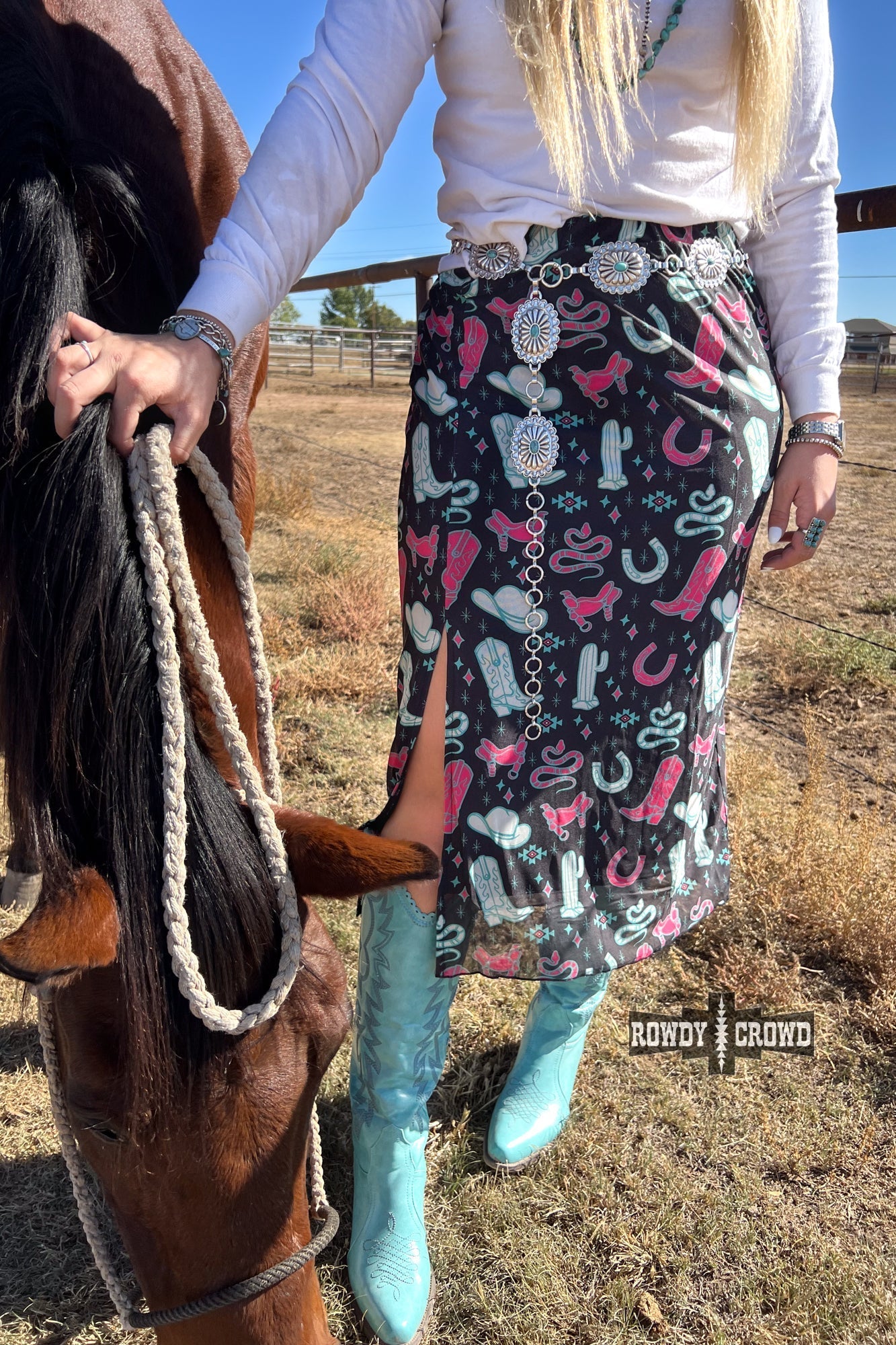 Western Sky Skirt Rowdy Crowd Clothing