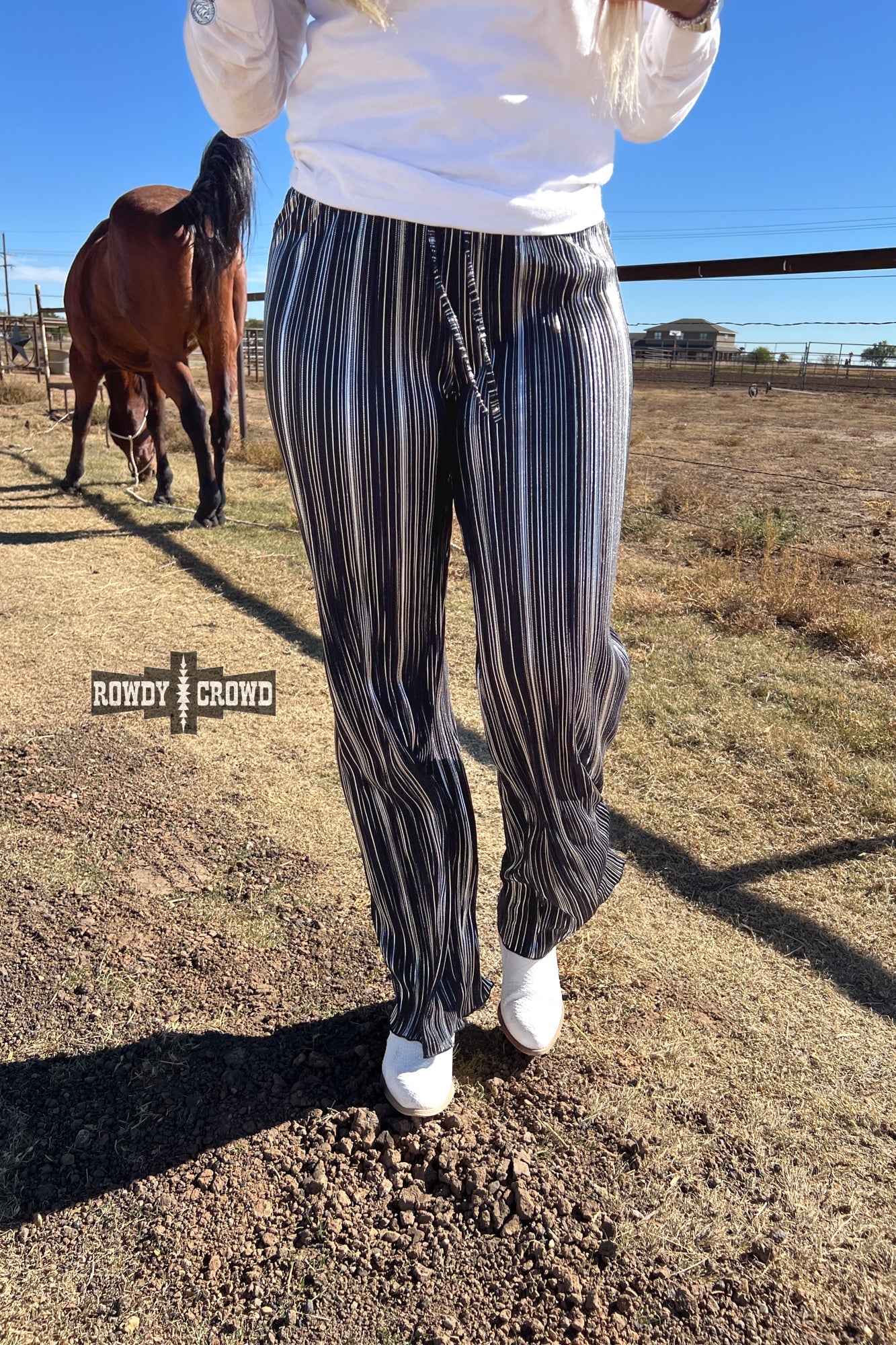 Ruffled Cup Western Pants Rowdy Crowd Clothing