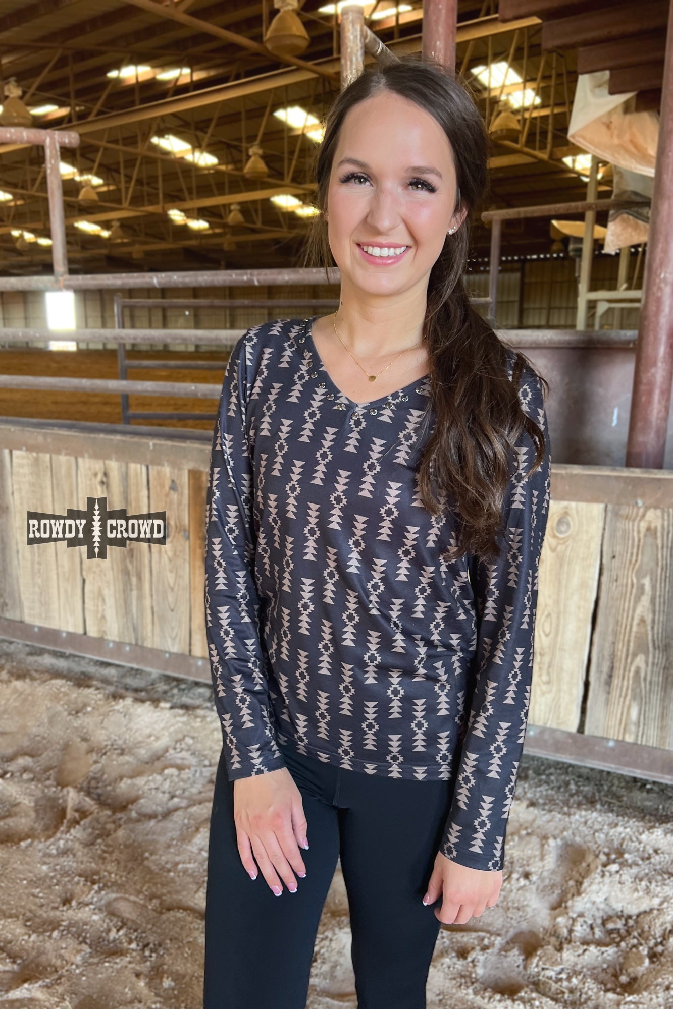 Lavish Lady Western Long Sleeve Top Rowdy Crowd Clothing