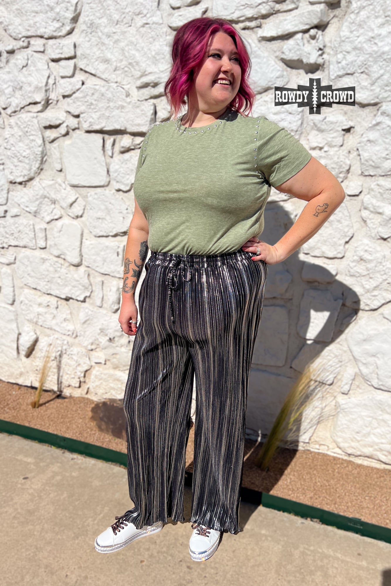 Ruffled Cup Western Pants Rowdy Crowd Clothing