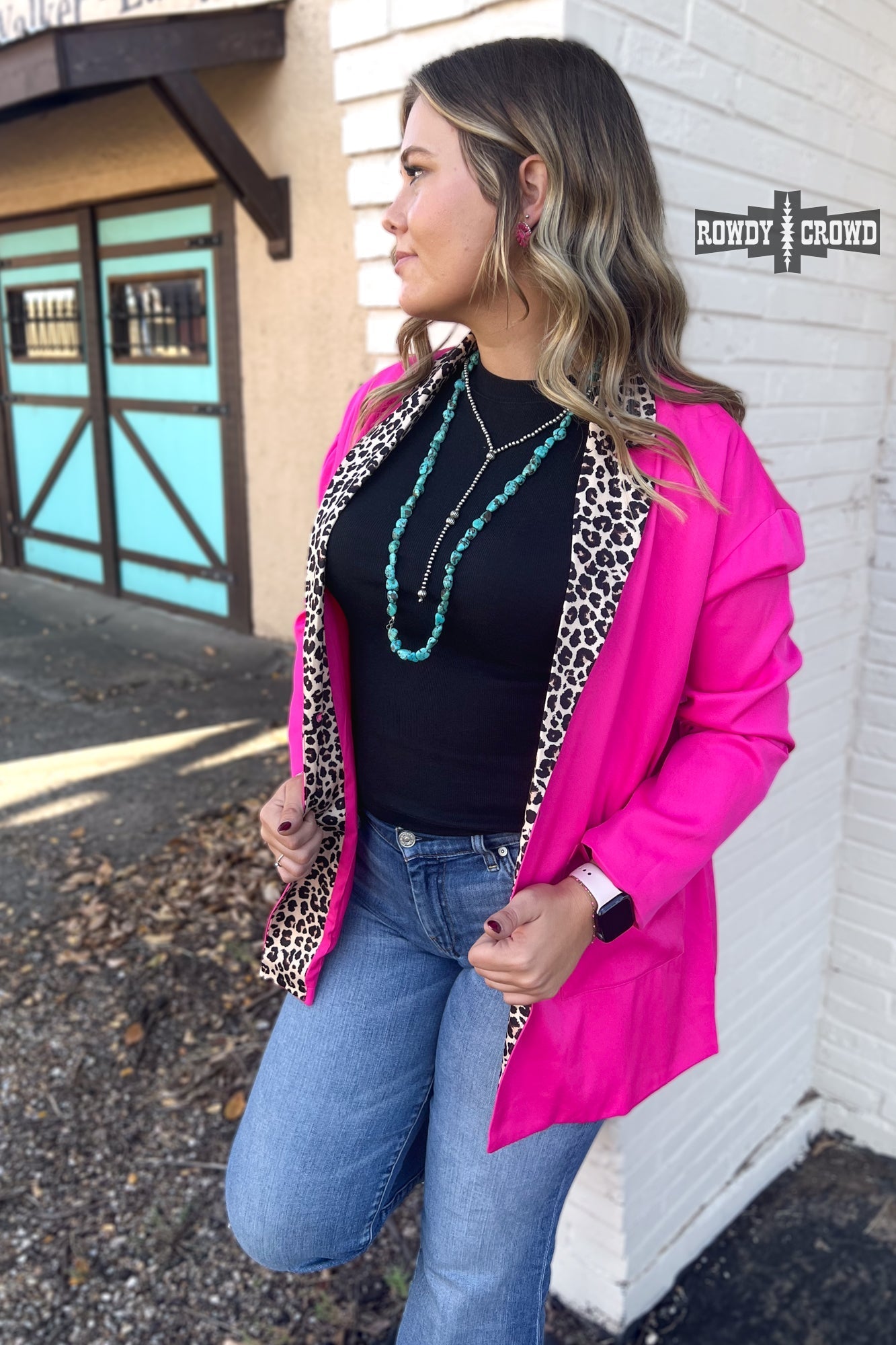 Pink Lady Western Leopard Blazer
