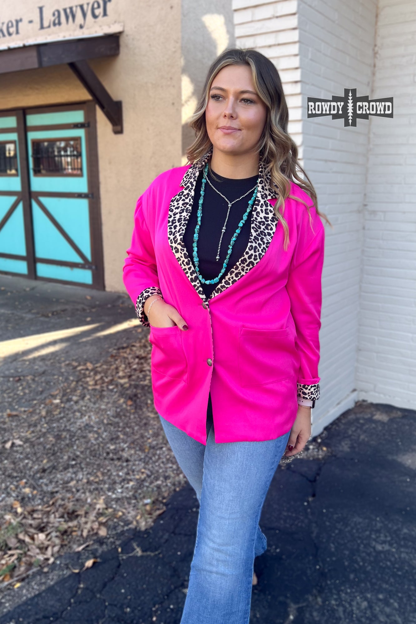 Pink Lady Western Leopard Blazer