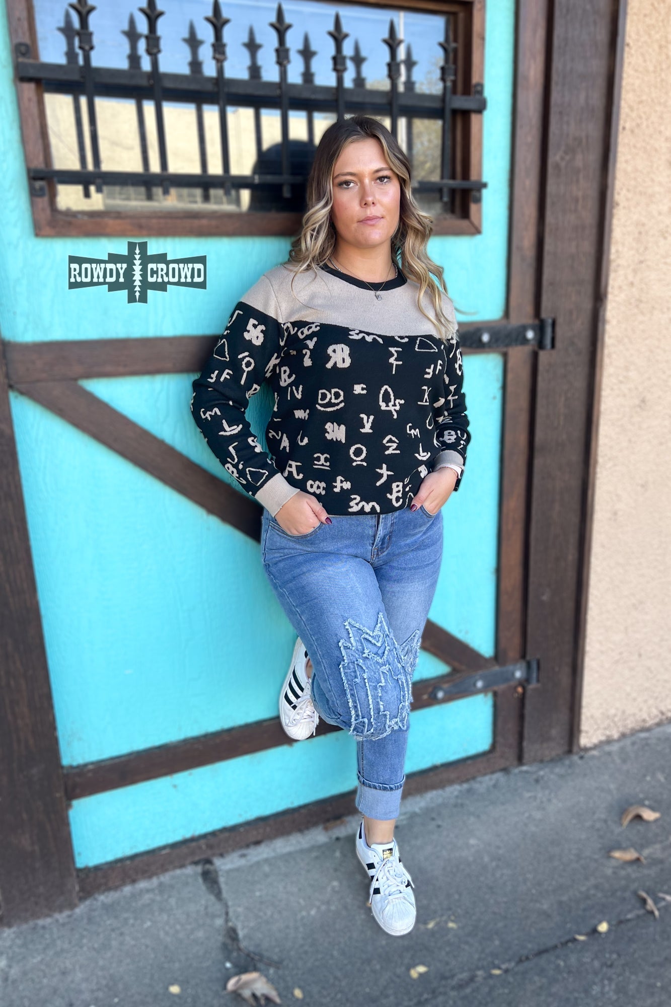 Wrangled Up Western Style Sweater Rowdy Crowd Clothing