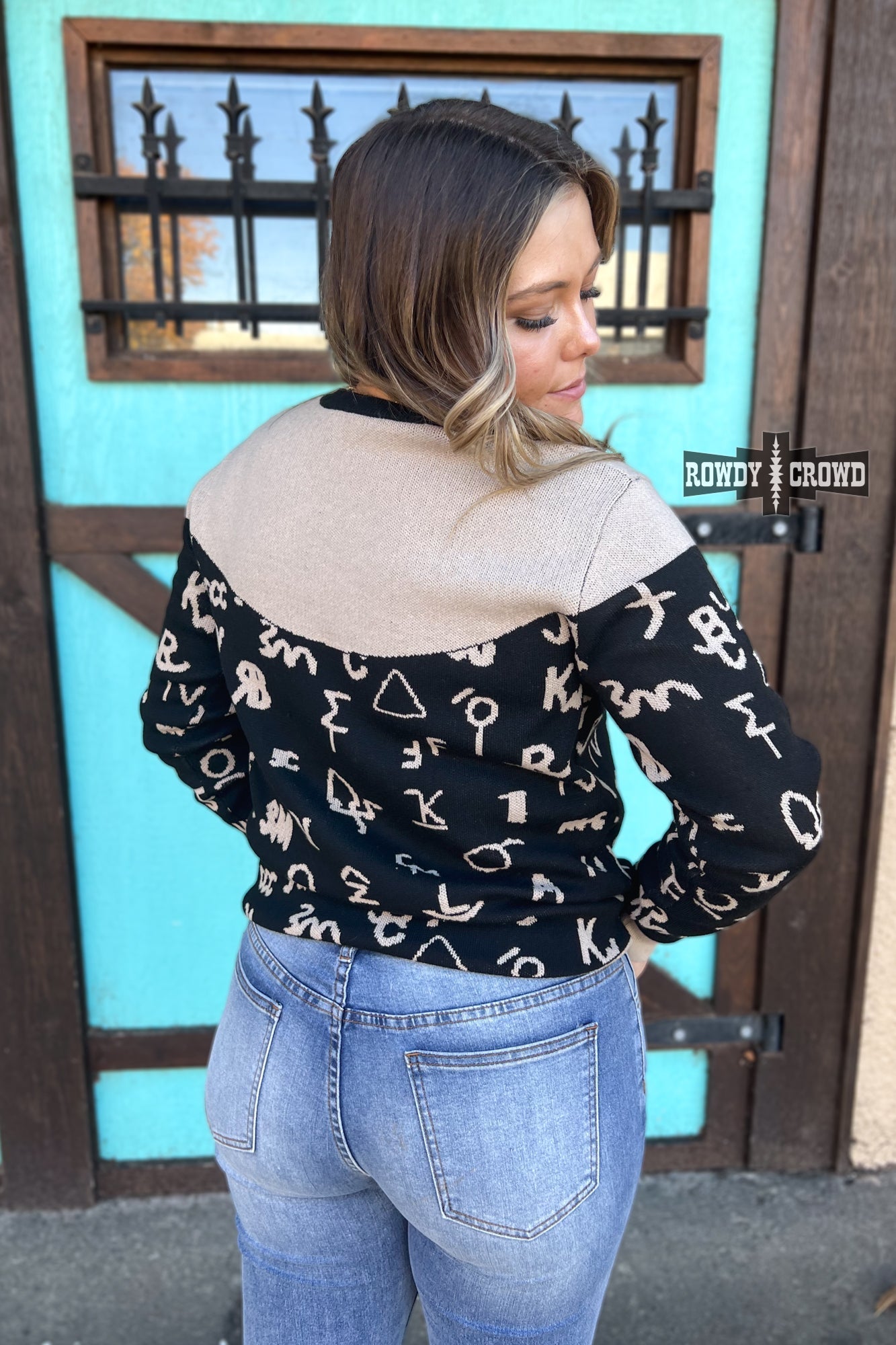 Wrangled Up Western Style Sweater Rowdy Crowd Clothing