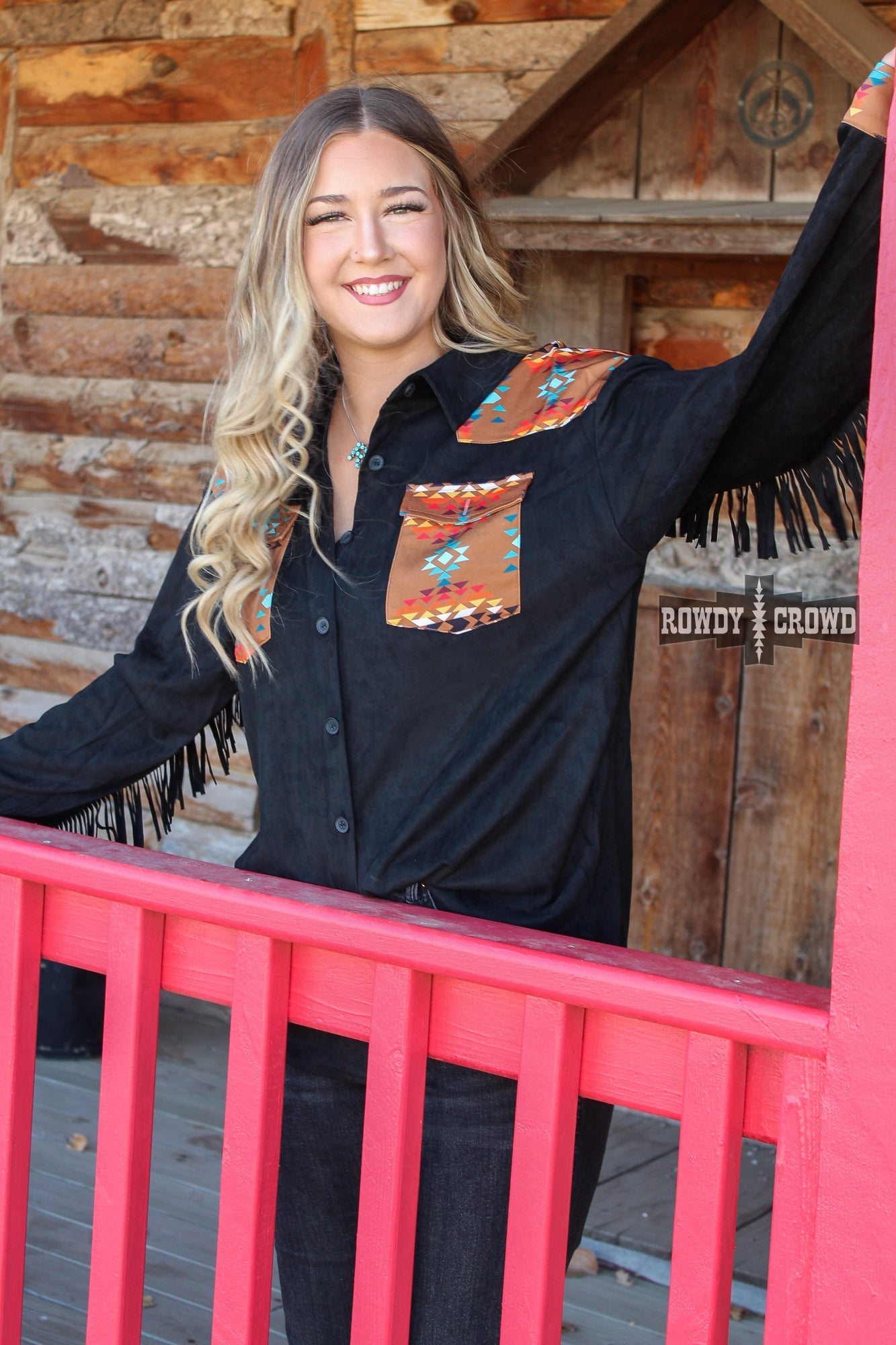 Flatland Fringe Western Button Up Top