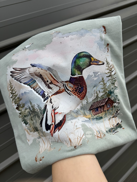 Watercolor Mallard Duck Graphic T-Shirt Gunpowder and Lace Boutique Nac