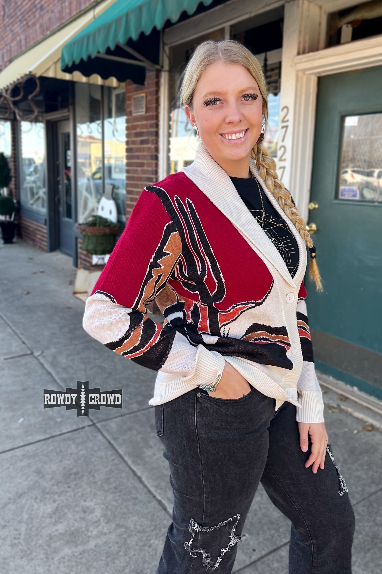 Cowpoke Western Cardigan Rowdy Crowd Clothing