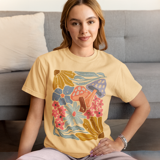 In The Spring Mushroom Graphic T-Shirt Tea Shirt Shoppe