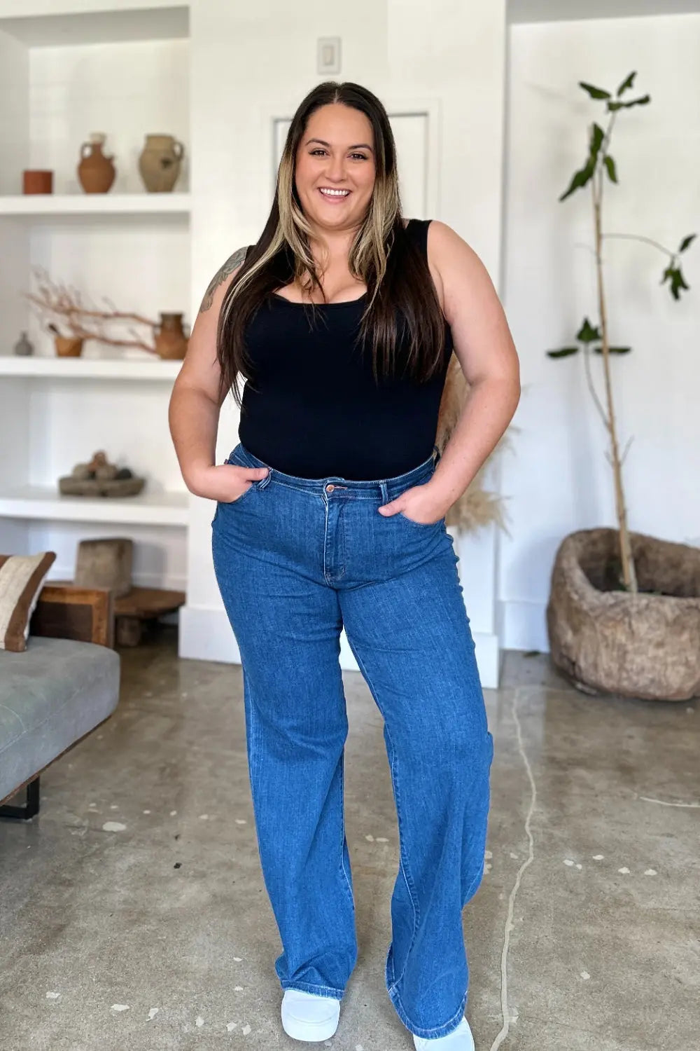 Judy Blue Full Size High Rise Straight Jeans - Kittybear Krafts