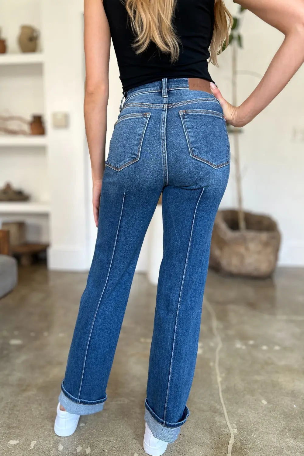 Judy Blue Full Size High Waist Front Seam Detail Straight Jeans - Kittybear Krafts