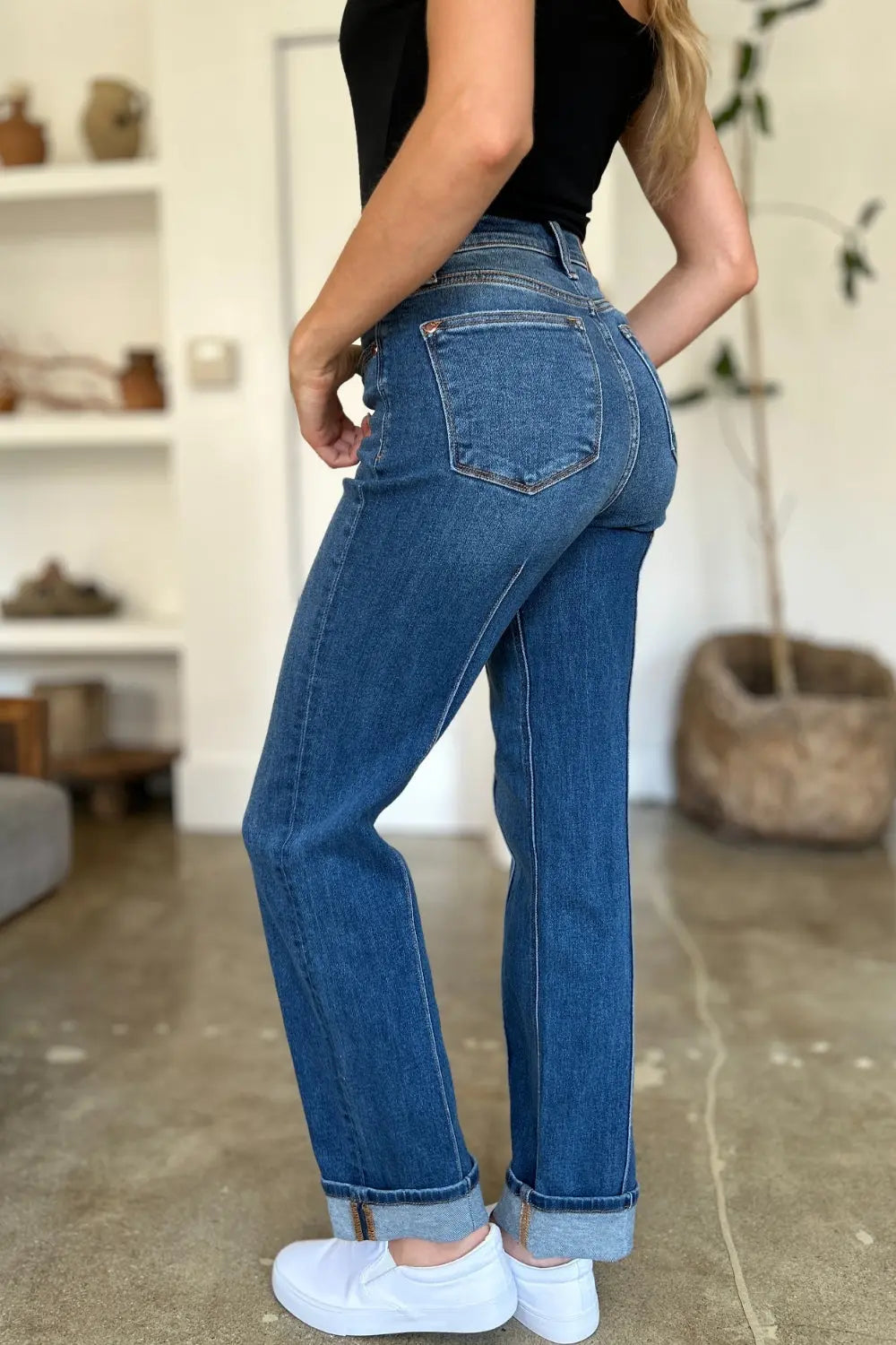 Judy Blue Full Size High Waist Front Seam Detail Straight Jeans - Kittybear Krafts