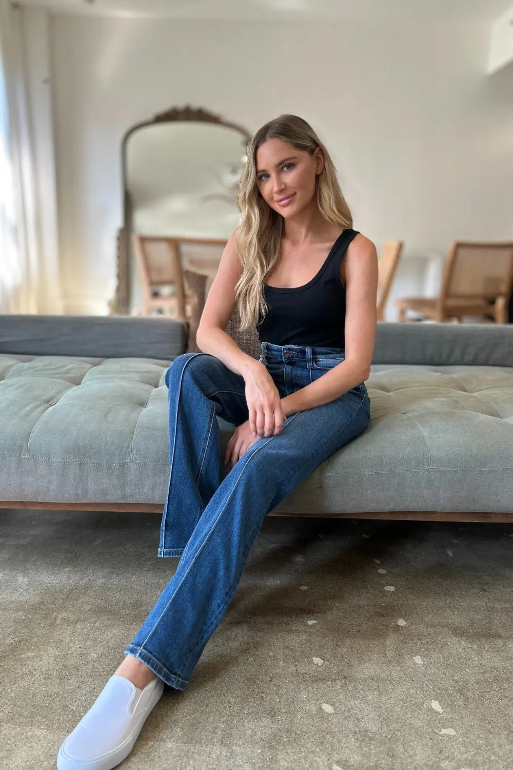 Judy Blue Full Size High Waist Front Seam Detail Straight Jeans - Kittybear Krafts