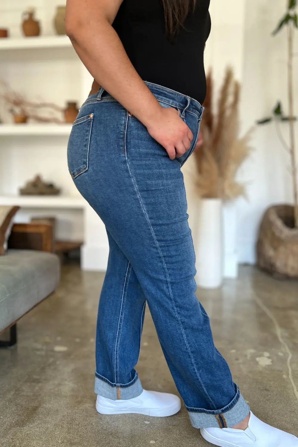 Judy Blue Full Size High Waist Front Seam Detail Straight Jeans - Kittybear Krafts
