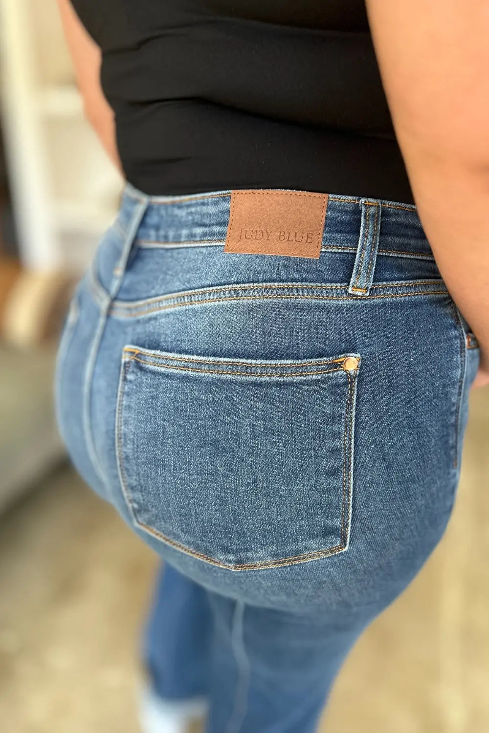 Judy Blue Full Size High Waist Front Seam Detail Straight Jeans - Kittybear Krafts