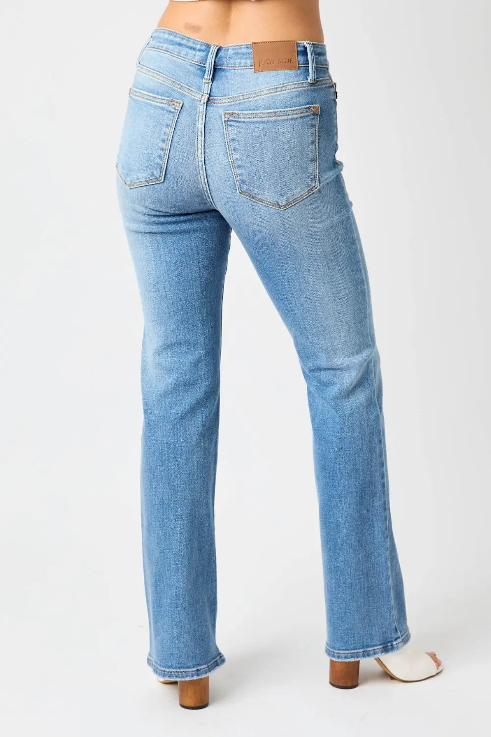 Judy Blue Full Size Mid-Rise Waist Straight Jeans - Kittybear Krafts