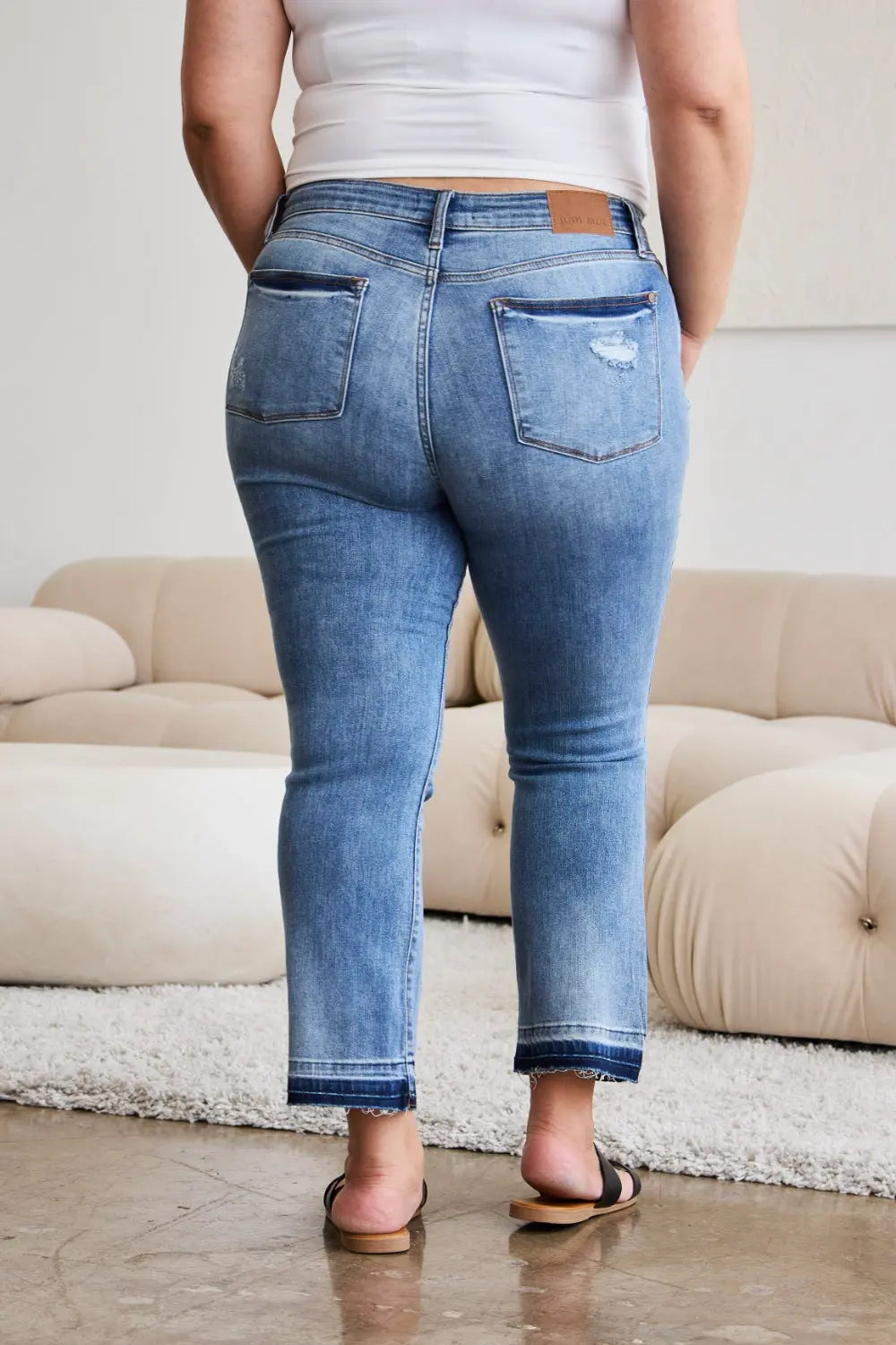 Judy Blue Full Size Release Hem Cropped Bootcut Jeans - Kittybear Krafts