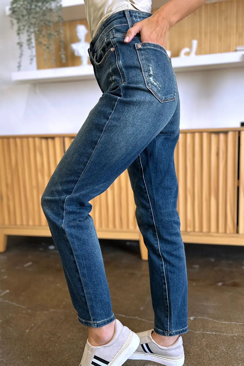 Judy Blue Full Size Tummy Control High Waist Slim Jeans - Kittybear Krafts
