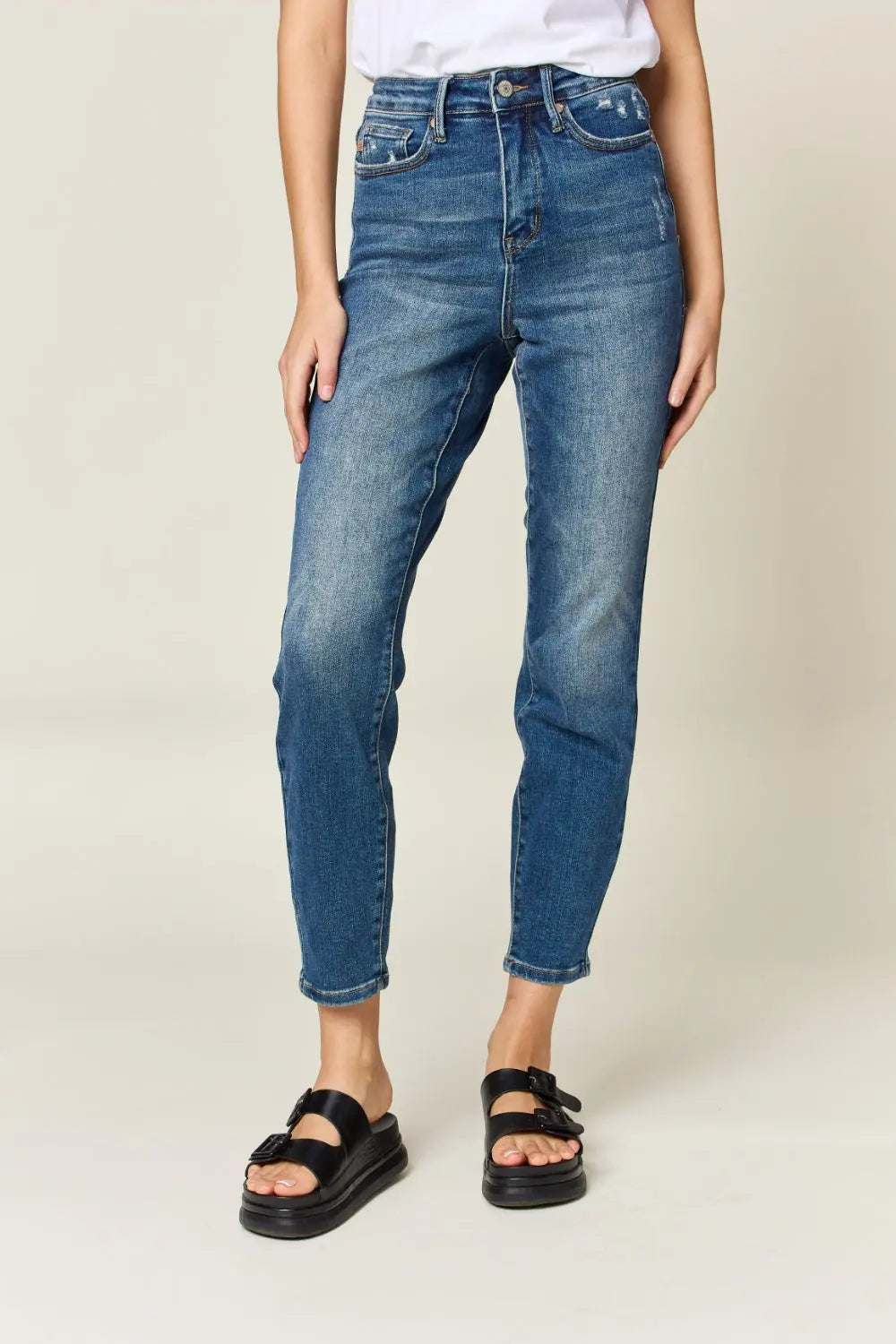 Judy Blue Full Size Tummy Control High Waist Slim Jeans - Kittybear Krafts