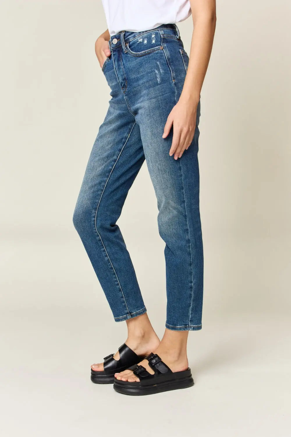Judy Blue Full Size Tummy Control High Waist Slim Jeans - Kittybear Krafts