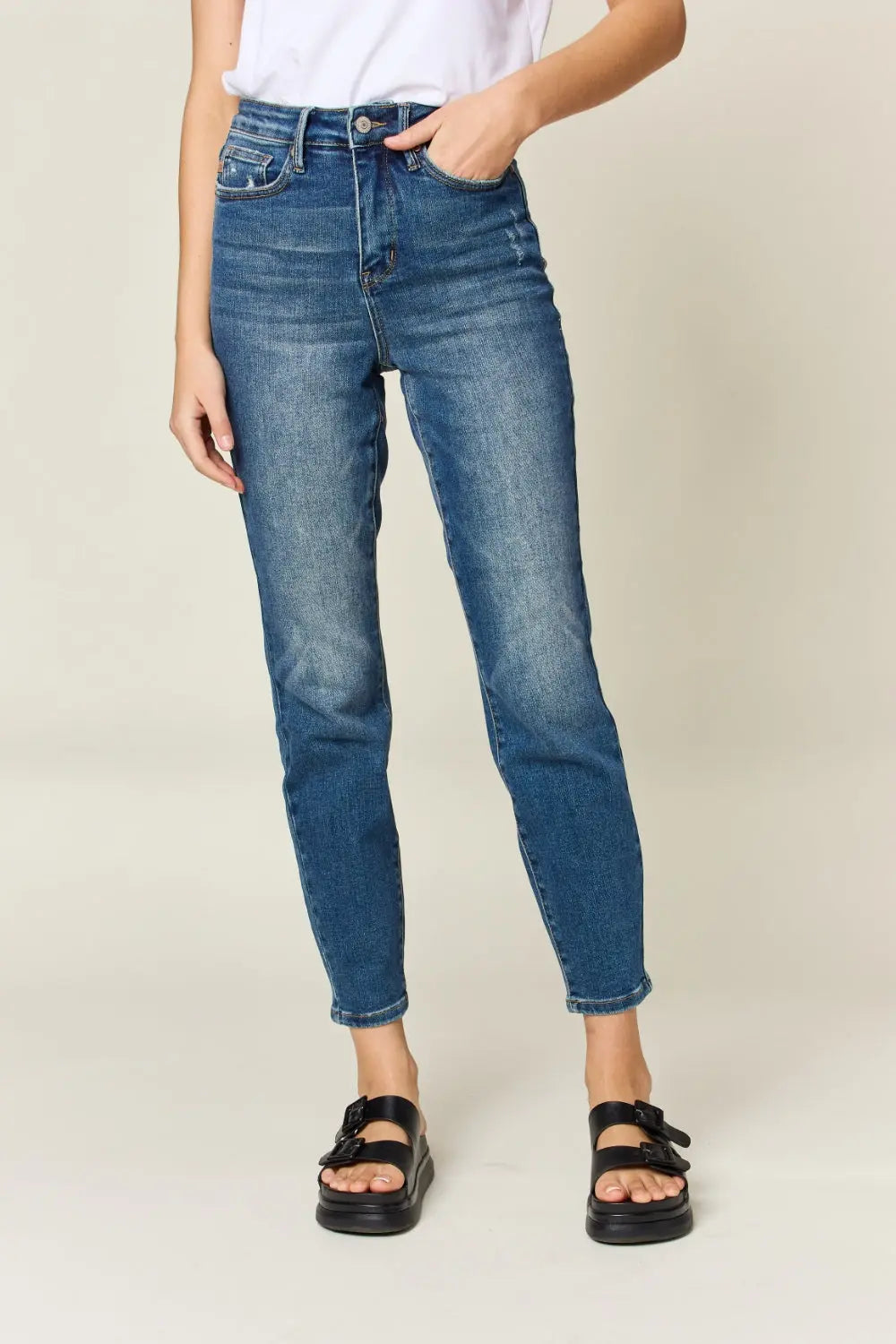 Judy Blue Full Size Tummy Control High Waist Slim Jeans - Kittybear Krafts